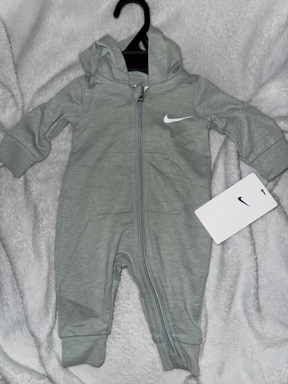 Nike Sage Green Hooded Zip One-Piece
